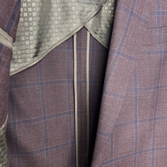 🔥 NWT Ted Baker London Men’s Blazer – Plum Check Windowpane – Size 38R - Picture 9 of 11